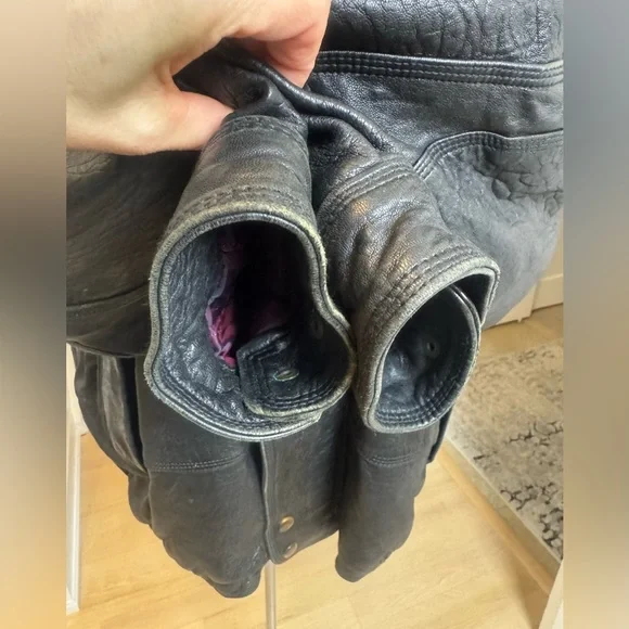 Vintage Nautica Genuine Leather Jacket Men’s Size 46 Black - Picture 9 of 11